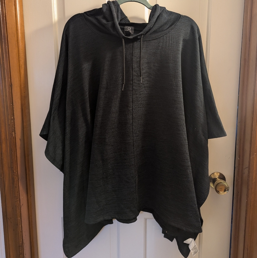 GAP Black Hooded Poncho Sweatshirt - Size XL